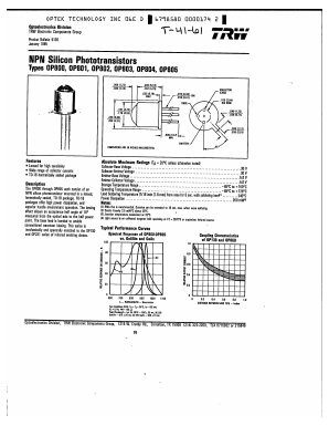 OP803 Datasheet PDF Optek Technology