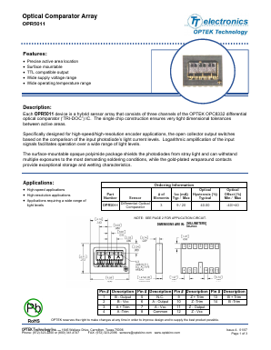 OPR5011 Datasheet PDF Optek Technology