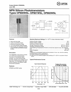 OP800WSL Datasheet PDF Optek Technology