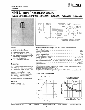 OP803SL Datasheet PDF Optek Technology