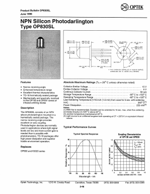 OP830SL Datasheet PDF Optek Technology
