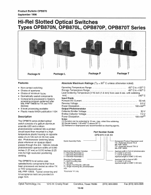 OPB871N51TV Datasheet PDF Optek Technology