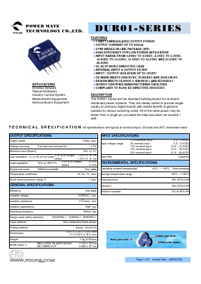 DUR01-33S33 Datasheet PDF Power Mate Technology