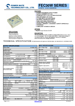 FEC30-48S1P5W Datasheet PDF Power Mate Technology