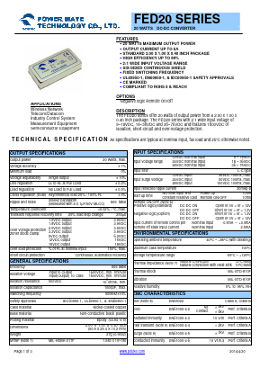 FED20-48S15 Datasheet PDF Power Mate Technology