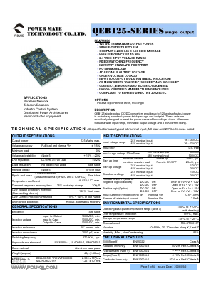 QEB125-24S05-L Datasheet PDF Power Mate Technology