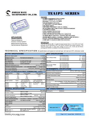 TEA1P5 Datasheet PDF Power Mate Technology