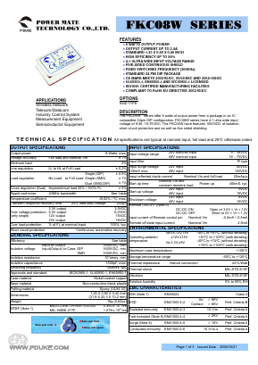 FKC08-24D05W Datasheet PDF Power Mate Technology