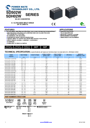 SDS02-12S05W Datasheet PDF Power Mate Technology