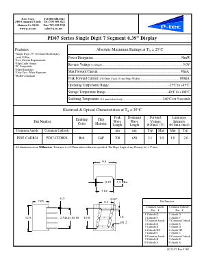 PD07-CADR24 Datasheet PDF P-tec Corporation