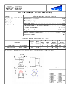 PDT56-CCDB04 Datasheet PDF P-tec Corporation