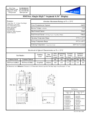 PDT56A-CCDR22 Datasheet PDF P-tec Corporation