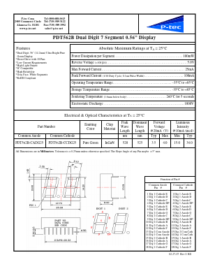 PDT562B-CADG25 Datasheet PDF P-tec Corporation