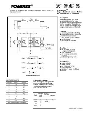 CC610816C Datasheet PDF Power Analog Micoelectronics