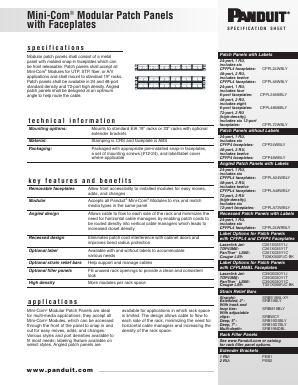 SRBS19BL-XY Datasheet PDF PANDUIT CORP.