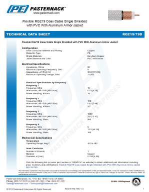 RG219-79D Datasheet PDF Pasternack Enterprises, Inc.