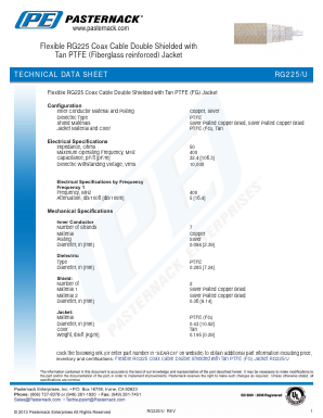 RG225-U Datasheet PDF Pasternack Enterprises, Inc.