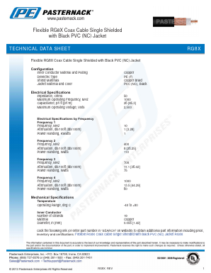 RG8X Datasheet PDF Pasternack Enterprises, Inc.