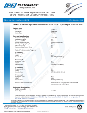 PE350-100CM Datasheet PDF Pasternack Enterprises, Inc.