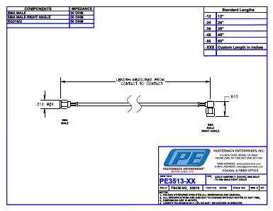 PE3513-XX Datasheet PDF Pasternack Enterprises, Inc.