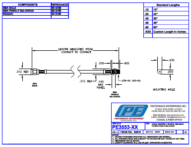 PE3553 Datasheet PDF Pasternack Enterprises, Inc.