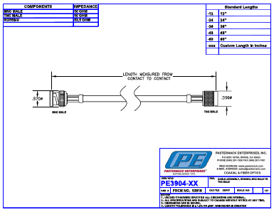 PE3904-XX Datasheet PDF Pasternack Enterprises, Inc.