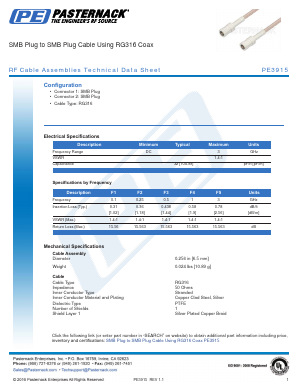 PE3915-12 Datasheet PDF Pasternack Enterprises, Inc.