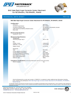 PE4102 Datasheet PDF Pasternack Enterprises, Inc.