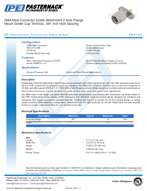 PE4125 Datasheet PDF Pasternack Enterprises, Inc.