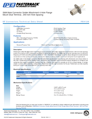PE4126 Datasheet PDF Pasternack Enterprises, Inc.