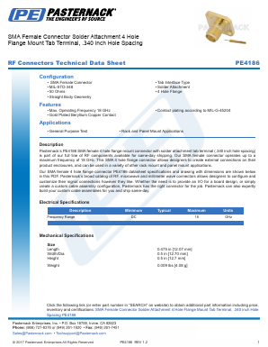 PE4186 Datasheet PDF Pasternack Enterprises, Inc.