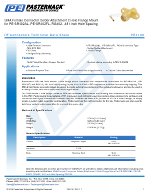 PE4196 Datasheet PDF Pasternack Enterprises, Inc.