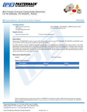 PE4204 Datasheet PDF Pasternack Enterprises, Inc.