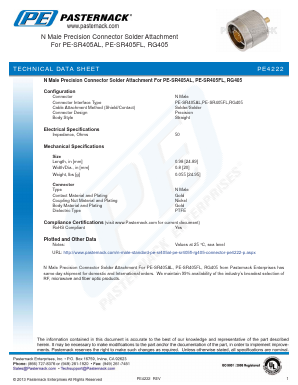 PE4222 Datasheet PDF Pasternack Enterprises, Inc.