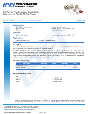 PE4236 Datasheet PDF Pasternack Enterprises, Inc.