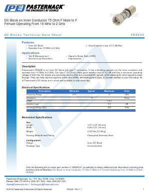 PE8240 Datasheet PDF Pasternack Enterprises, Inc.