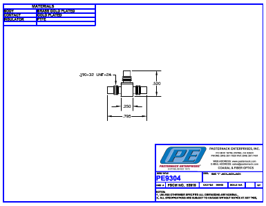 PE9304 Datasheet PDF Pasternack Enterprises, Inc.