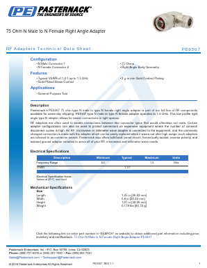 PE9307 Datasheet PDF Pasternack Enterprises, Inc.