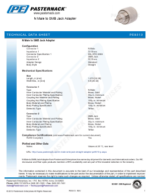 PE9313 Datasheet PDF Pasternack Enterprises, Inc.