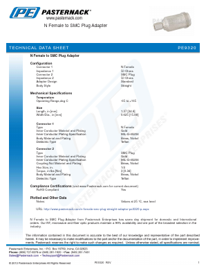PE9320 Datasheet PDF Pasternack Enterprises, Inc.