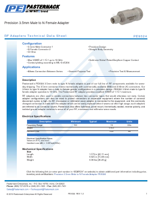 PE9324 Datasheet PDF Pasternack Enterprises, Inc.