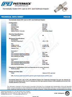PE9336 Datasheet PDF Pasternack Enterprises, Inc.