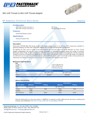 PE9343 Datasheet PDF Pasternack Enterprises, Inc.