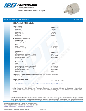 PE9352 Datasheet PDF Pasternack Enterprises, Inc.
