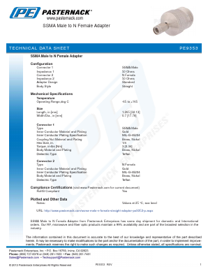 PE9353 Datasheet PDF Pasternack Enterprises, Inc.