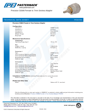 PE9356 Datasheet PDF Pasternack Enterprises, Inc.
