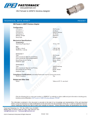PE9387 Datasheet PDF Pasternack Enterprises, Inc.
