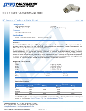 PE9706 Datasheet PDF Pasternack Enterprises, Inc.