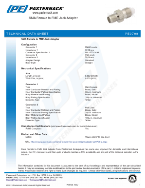 PE9708 Datasheet PDF Pasternack Enterprises, Inc.