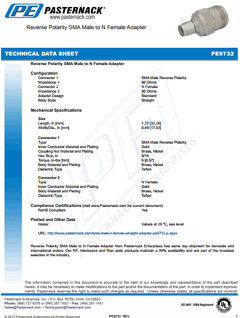 PE9732 Datasheet PDF Pasternack Enterprises, Inc.